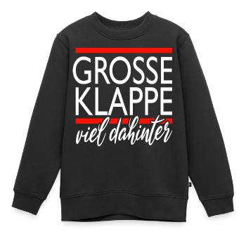 große klappe - viel dahinter - Kinder Premium Organic Sweatshirt - Schwarz - Vorne - AI Model Kid Female (0cm)