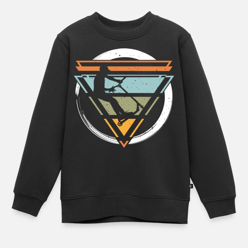 Stuntroller Roller Pumptrack Scooter Skater - Kinder Premium Organic Sweatshirt - Schwarz