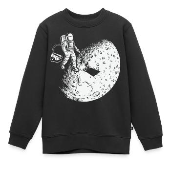 Aspirateur astronaute spatial aspirateur lune - Sweat Premium enfant bio - noir - Devant - AI Model Kid Female (0cm)