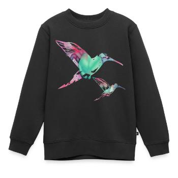 kolibri, graffiti ,malerei, blumen,vogel,malerei, - Kinder Premium Organic Sweatshirt - Schwarz - Vorne - AI Model Kid Female (0cm)