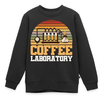 Laboratoire du café - Sweat Premium enfant bio - noir - Devant - AI Model Kid Female (0cm)
