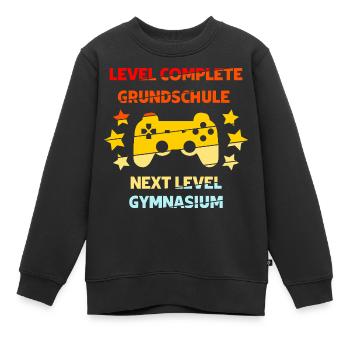Level complete Grundschule next Level Gymnasium - Kinder Premium Organic Sweatshirt - Schwarz - Vorne - AI Model Kid Female (0cm)