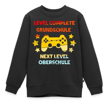next Level Oberschule - Kinder Premium Organic Sweatshirt - Schwarz - Vorne - AI Model Kid Female (0cm)