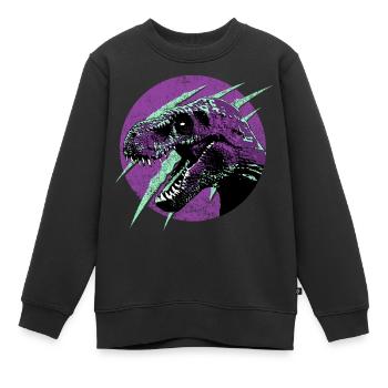 Dinosaure Tyrannosaurus Rex Scratch Design - Sweat Premium enfant bio - noir - Devant - AI Model Kid Female (0cm)