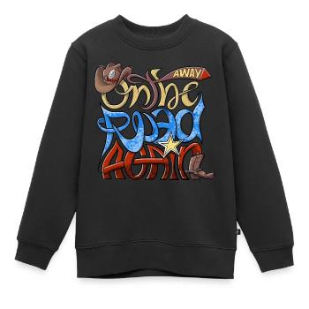 Wieder unterwegs - Wieder unterwegs - Kleidung, Geschenke - Kinder Premium Organic Sweatshirt - Schwarz - Vorne - AI Model Kid Female (0cm)