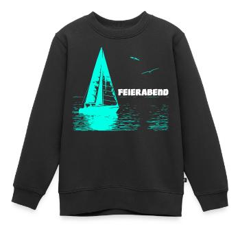 Feierabend Segelboot und 2 Möwen - Kinder Premium Organic Sweatshirt - Schwarz - Vorne - AI Model Kid Female (0cm)
