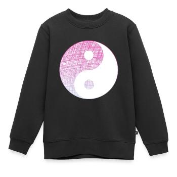 yin yang - Kinder Premium Organic Sweatshirt - Schwarz - Vorne - AI Model Kid Female (0cm)
