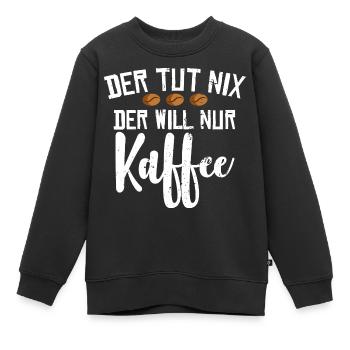 Kaffee - Kinder Premium Organic Sweatshirt - Schwarz - Vorne - AI Model Kid Female (0cm)