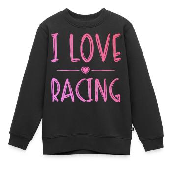Ich liebe Rennen - Kinder Premium Organic Sweatshirt - Schwarz - Vorne - AI Model Kid Female (0cm)