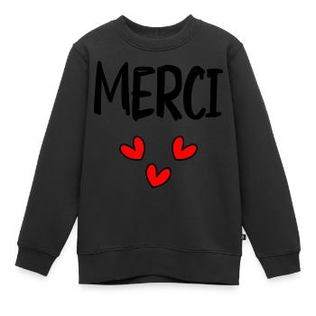 VIELEN DANK. DANKE. VIELEN DANK. JAHRESTAG. GEBURT. - Kinder Premium Organic Sweatshirt - Schwarz - Vorne - AI Model Kid Female (0cm)