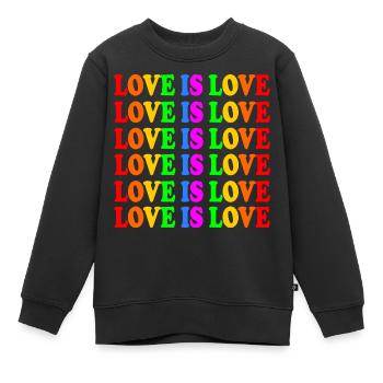 Love is love - Sweat Premium enfant bio - noir - Devant - AI Model Kid Female (0cm)