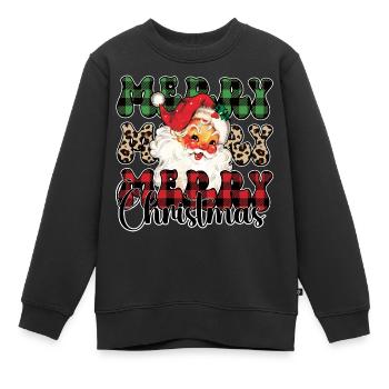 Joyeux Joyeux Noël Noël - Sweat Premium enfant bio - noir - Devant - AI Model Kid Female (0cm)