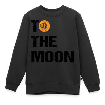 Bitcoin to the moon Bitcoin - Kids Premium Organic Sweatshirt - black - Front - AI Model Kid Female (0cm)