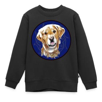 Redriever doré - Sweat Premium enfant bio - noir - Devant - AI Model Kid Female (0cm)