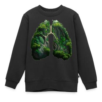 L’homme a besoin de la jungle comme d’un poumon vert - Sweat Premium enfant bio - noir - Devant - AI Model Kid Female (0cm)