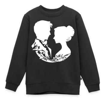 Ehepaar Hochzeit Silhouette - Kinder Premium Organic Sweatshirt - Schwarz - Vorne - AI Model Kid Female (0cm)