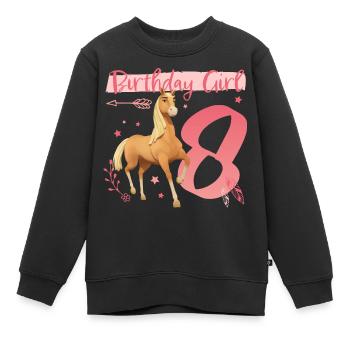 Spirit Birthday Girl 8 Anniversaire Tenue Cadeau - Sweat Premium enfant bio - noir - Devant - AI Model Kid Female (0cm)