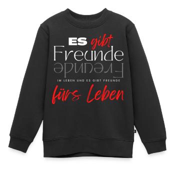 Beste Freunde FREUND Kumpel Kumpels - Kinder Premium Organic Sweatshirt - Schwarz - Vorne - AI Model Kid Female (0cm)