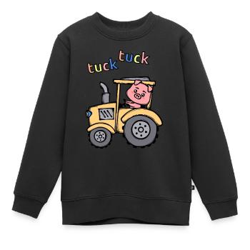 Véhicule utilitaire Bauer Tracteur de machines agricoles Dicton - Sweat Premium enfant bio - noir - Devant - AI Model Kid Female (0cm)