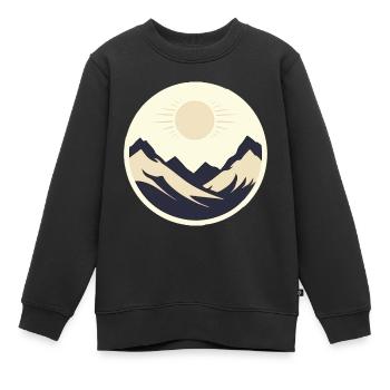 Berge bei Sonnenschein - Kinder Premium Organic Sweatshirt - Schwarz - Vorne - AI Model Kid Female (0cm)