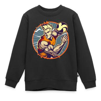 Volleyball Spieler - Kinder Premium Organic Sweatshirt - Schwarz - Vorne - AI Model Kid Female (0cm)