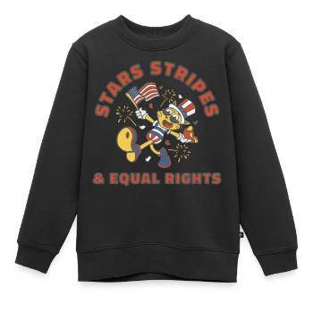 Terre de la liberté à cause des braves - Sweat Premium enfant bio - noir - Devant - AI Model Kid Female (0cm)