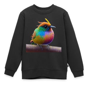Oiseau fantastique - Sweat Premium enfant bio - noir - Devant - AI Model Kid Female (0cm)