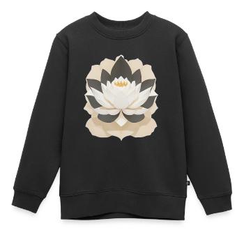 Lotusblume - Kinder Premium Organic Sweatshirt - Schwarz - Vorne - AI Model Kid Female (0cm)
