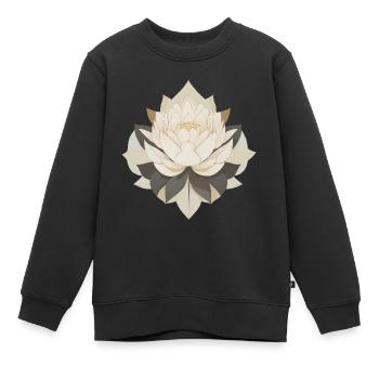 Lotus - Sweat Premium enfant bio - noir - Devant - AI Model Kid Female (0cm)