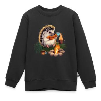 Lagerfeuer - Kinder Premium Organic Sweatshirt - Schwarz - Vorne - AI Model Kid Female (0cm)
