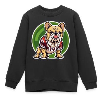 Football - Kinder Premium Organic Sweatshirt - Schwarz - Vorne - AI Model Kid Female (0cm)