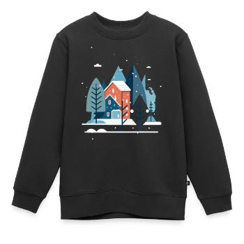 Winter - Kinder Premium Organic Sweatshirt - Schwarz - Vorne - AI Model Kid Female (0cm)