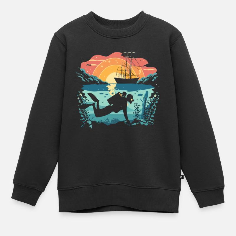 Tauchen - Kinder Premium Organic Sweatshirt - Schwarz