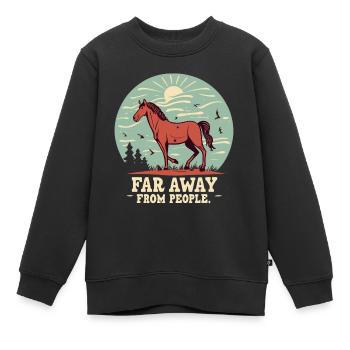 Reiten - Kinder Premium Organic Sweatshirt - Schwarz - Vorne - AI Model Kid Female (0cm)