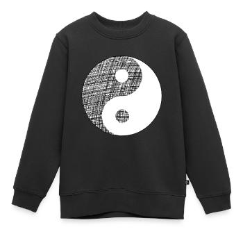 yin yang - Kinder Premium Organic Sweatshirt - Schwarz - Vorne - AI Model Kid Female (0cm)