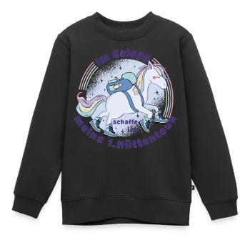 Einhorn - meine 1. Hüttentour - Wandern mit Kind - Kinder Premium Organic Sweatshirt - Schwarz - Vorne - AI Model Kid Female (0cm)