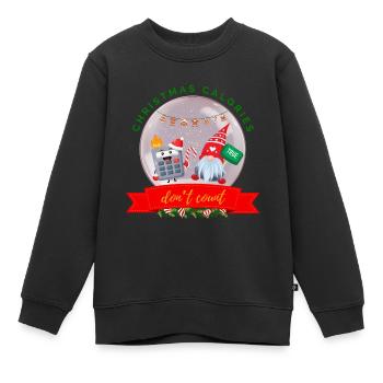 Weihnachtskalorien zählen nicht Kekse Rechner - Kinder Premium Organic Sweatshirt - Schwarz - Vorne - AI Model Kid Female (0cm)