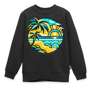 Tropical Paradise - Kids Premium Organic Sweatshirt - black - Front - AI Model Kid Female (0cm)