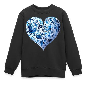 Kunst Herz Liebe Liebesbeweis Gefühle - Kinder Premium Organic Sweatshirt - Schwarz - Vorne - AI Model Kid Female (0cm)