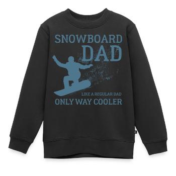 Snowboard Papa, Halfpipe, Sports d’hiver, Vacances au ski - Sweat Premium enfant bio - noir - Devant - AI Model Kid Female (0cm)