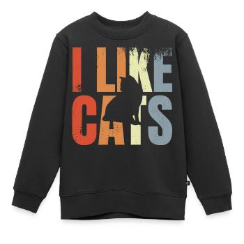 Katzenliebhaber - Kinder Premium Organic Sweatshirt - Schwarz - Vorne - AI Model Kid Female (0cm)