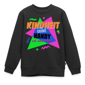 Kindheit ohne Handy - Ich war dabei - Kinder Premium Organic Sweatshirt - Schwarz - Vorne - AI Model Kid Female (0cm)