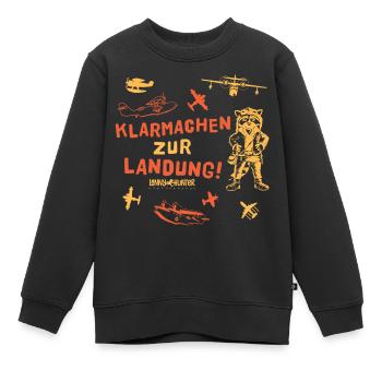 Lenny Hunter Und Rusty Klarmachen Zur Landung! - Kinder Premium Organic Sweatshirt - Schwarz - Vorne - AI Model Kid Female (0cm)