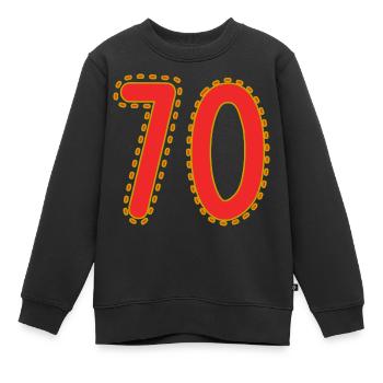 70. 70 ANS. 70e ANNIVERSAIRE. ANNIVERSAIRE 70 ANS. - Sweat Premium enfant bio - noir - Devant - AI Model Kid Female (0cm)