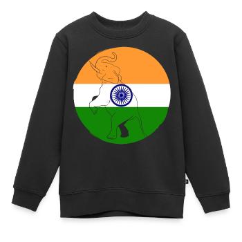 Inde Inde Hindu Pride Drapeau Pays I Cadeau - Sweat Premium enfant bio - noir - Devant - AI Model Kid Female (0cm)
