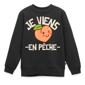 Je viens en pêche. - Sweat Premium enfant bio - noir - Devant - AI Model Kid Female (0cm)