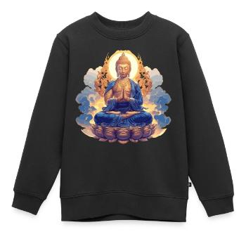Buddha Buddhismus Religion Spirituell Meditation - Kinder Premium Organic Sweatshirt - Schwarz - Vorne - AI Model Kid Female (0cm)