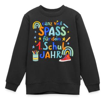 École, Première année - Sweat Premium enfant bio - noir - Devant - AI Model Kid Female (0cm)