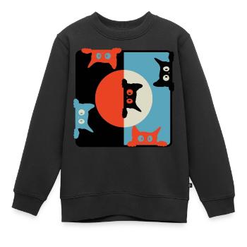 Neugierige Katzen - Kinder Premium Organic Sweatshirt - Schwarz - Vorne - AI Model Kid Female (0cm)
