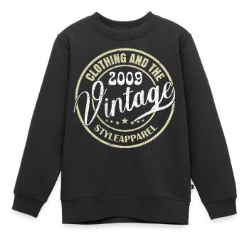 Vintage 2009 Cadeau Anniversaire 2009 Rétro 2009 - Sweat Premium enfant bio - noir - Devant - AI Model Kid Female (0cm)